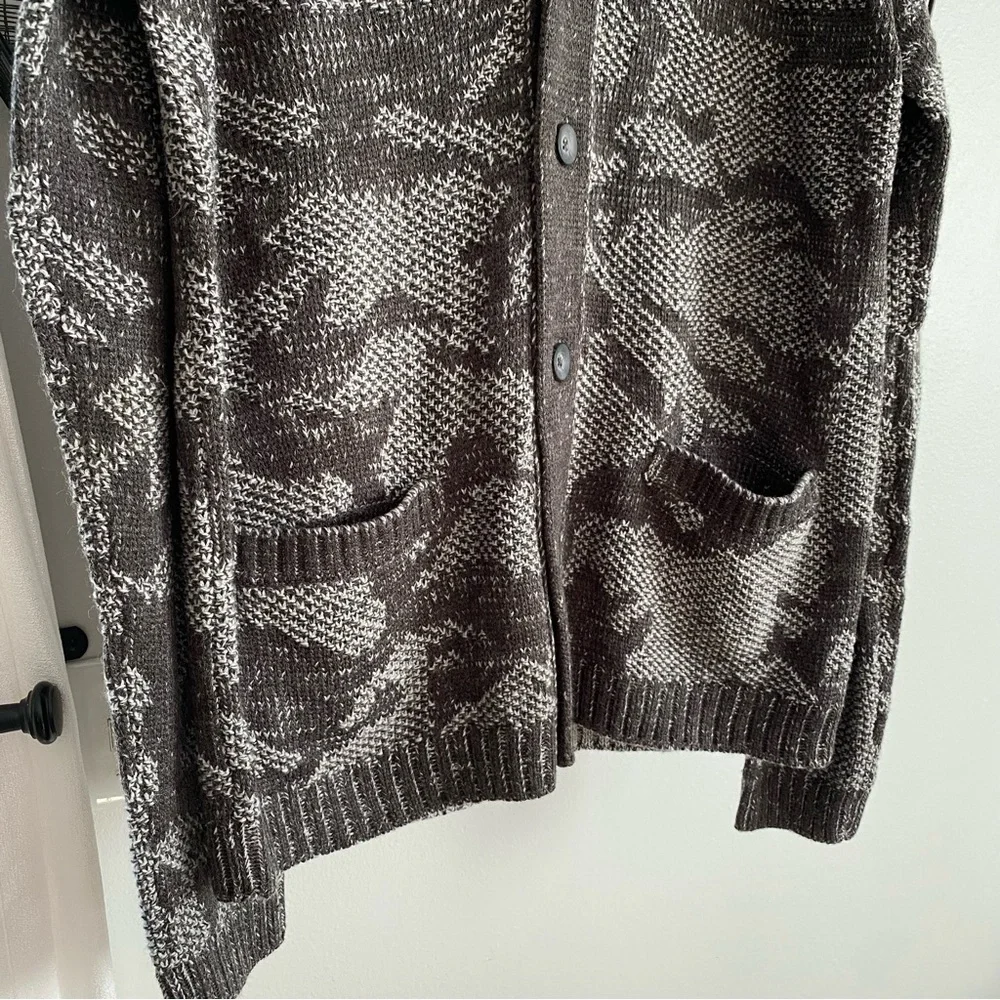 NWT mens HEDGE Camo Shawl Collar Button Cardigan - Picture 4 of 10